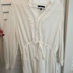 White Lace Trim Dress